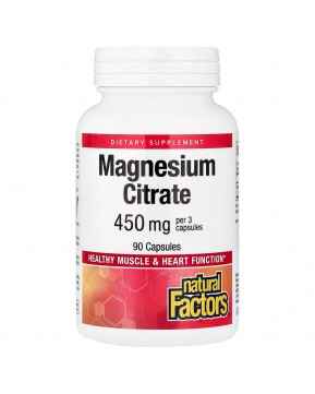 Natural Factors, цитрат магния, 90 капсул (150 мг в 1 капсуле) Natural Factors, цитрат магния, 90 капсул (150 мг в 1 капсуле)