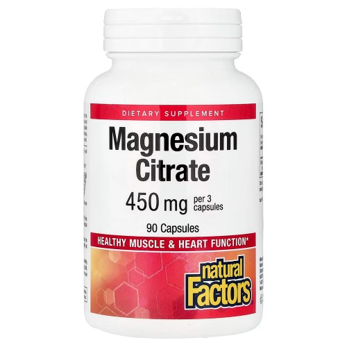 Natural Factors, цитрат магния, 90 капсул (150 мг в 1 капсуле) Natural Factors, цитрат магния, 90 капсул (150 мг в 1 капсуле)