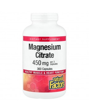 Natural Factors, цитрат магния, 360 капсул (150 мг в 1 капсуле) Natural Factors, цитрат магния, 360 капсул (150 мг в 1 капсуле)