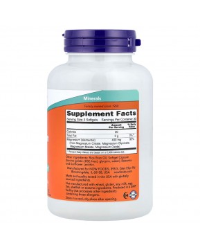 NOW Foods, цитрат магния, 90 капсул (133 мг в 1 капсуле)