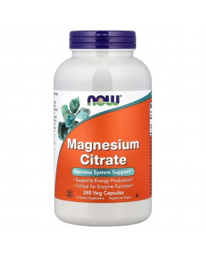 NOW Foods, цитрат магния, 240 вегетарианских капсул (133 мг в 1 капсуле)