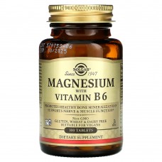 Solgar, магний с витамином B6, 100 таблеток