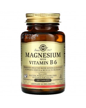 Solgar, магний с витамином B6, 100 таблеток Solgar, магний с витамином B6, 100 таблеток