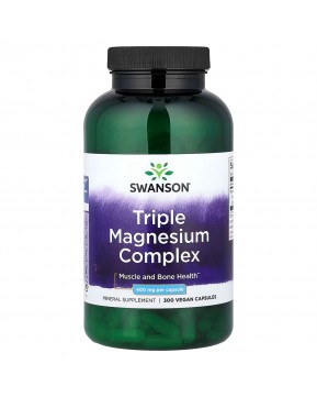 Swanson, комплекс с тремя формами магния, 400 мг, 300 веганских капсул