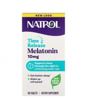 Natrol, мелатонин, медленное высвобождение, 10 мг, 100 таблеток Natrol, мелатонин, медленное высвобождение, 10 мг, 100 таблеток