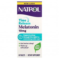 Natrol, мелатонин, улучшенный сон, медленное высвобождение, 10 мг, 60 таблеток