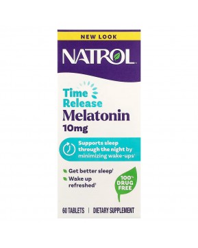 Natrol, мелатонин, улучшенный сон, медленное высвобождение, 10 мг, 60 таблеток
