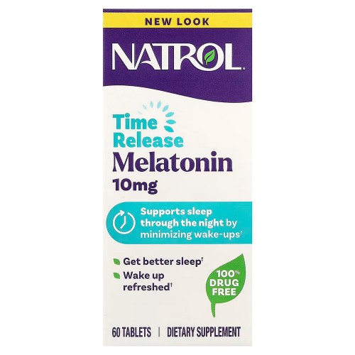 Natrol, мелатонин, улучшенный сон, медленное высвобождение, 10 мг, 60 таблеток
