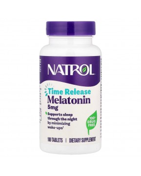 Natrol, мелатонин, медленное высвобождение, 5 мг, 100 таблеток