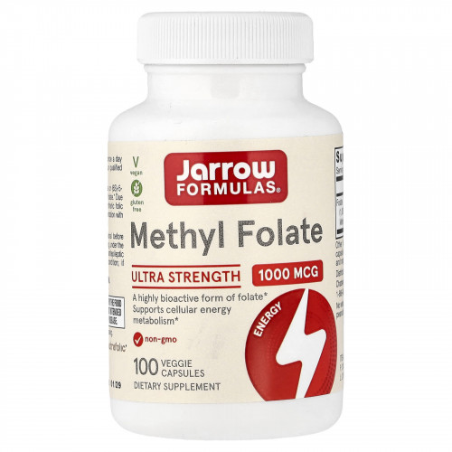 Jarrow Formulas, метилфолат, 1000 мкг, 100 вегетарианских капсул