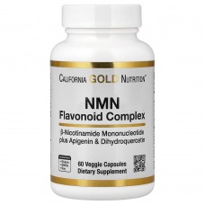 California Gold Nutrition, комплекс флавоноидов с NMN, апигенином и дигидрокверцетином, 60 растительных капсул