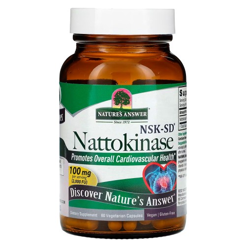 Nature's Answer, Наттокиназа, 100 мг, 60 вегетарианских капсул