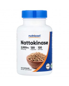 Nutricost, наттокиназа, 100 мг (2000 FU), 120 капсул