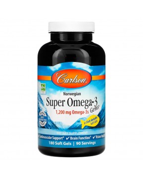 Carlson, Super Omega-3 Gems®, норвежские омега-3 кислоты, 180 капсул