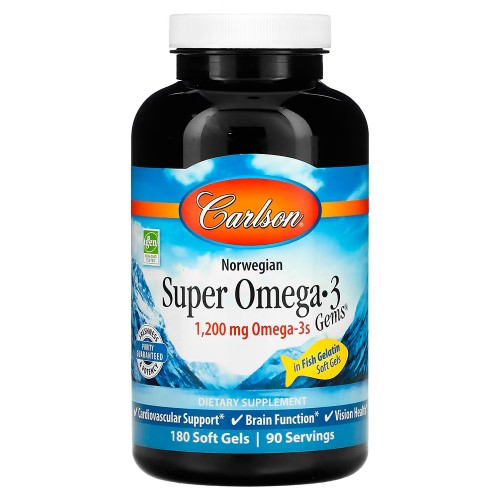 Carlson, Super Omega-3 Gems®, норвежские омега-3 кислоты, 180 капсул