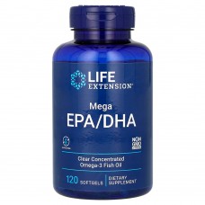 Life Extension, Mega EPA/DHA, ЭПК и ДГК, 120 капсул (1000 мг в 1 капсуле)