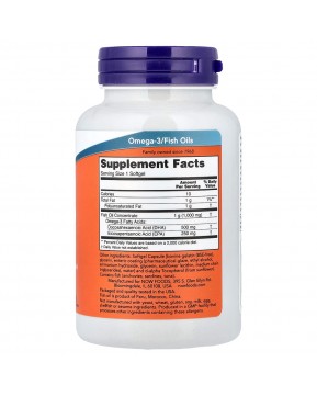 NOW Foods, рыбий жир с ДГК 500, 90 капсул