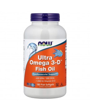 NOW Foods, Ultra Omega 3-D™, рыбий жир с омега-3, 180 капсул из рыбьего желатина