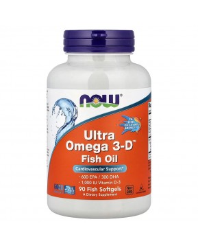 NOW Foods, Ultra Omega 3-D™, рыбий жир с омега-3, 90 капсул из рыбьего желатина