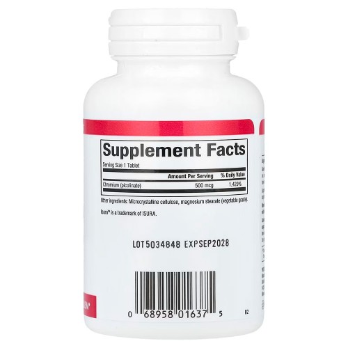 Natural Factors, Пиколинат хрома, 500 мкг, 90 таблеток