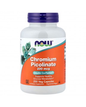 NOW Foods, пиколинат хрома, 200 мкг, 250 вегетарианских капсул