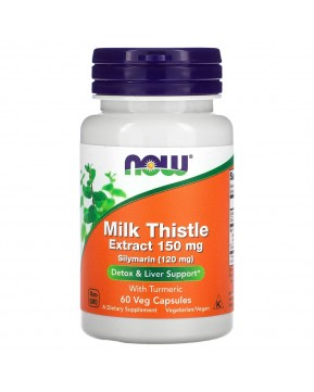 NOW Foods, экстракт расторопши с куркумой, 60 растительных капсул