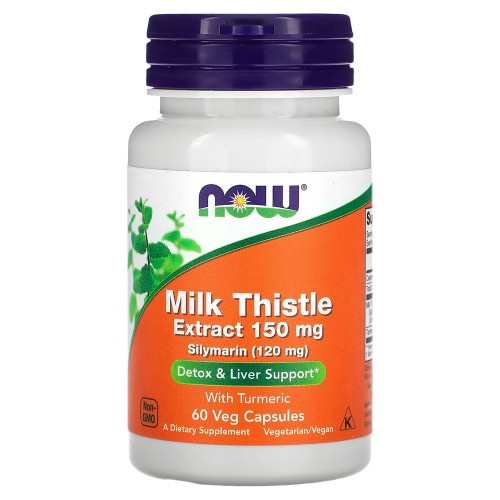 NOW Foods, экстракт расторопши с куркумой, 60 растительных капсул