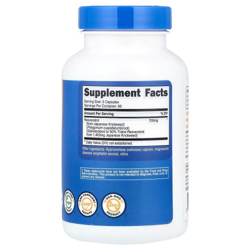 Nutricost, ресвератрол, 120 капсул (350 мг в 1 капсуле) Nutricost, ресвератрол, 120 капсул (350 мг в 1 капсуле)