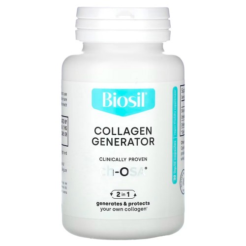 Biosil, Collagen Generator, средство для стимулирования производства коллагена, 30 капсул с жидкостью