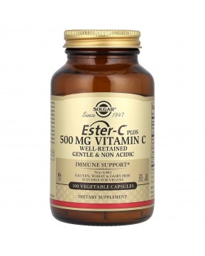Solgar, Ester-C Plus, витамин C, 500 мг, 100 вегетарианских капсул